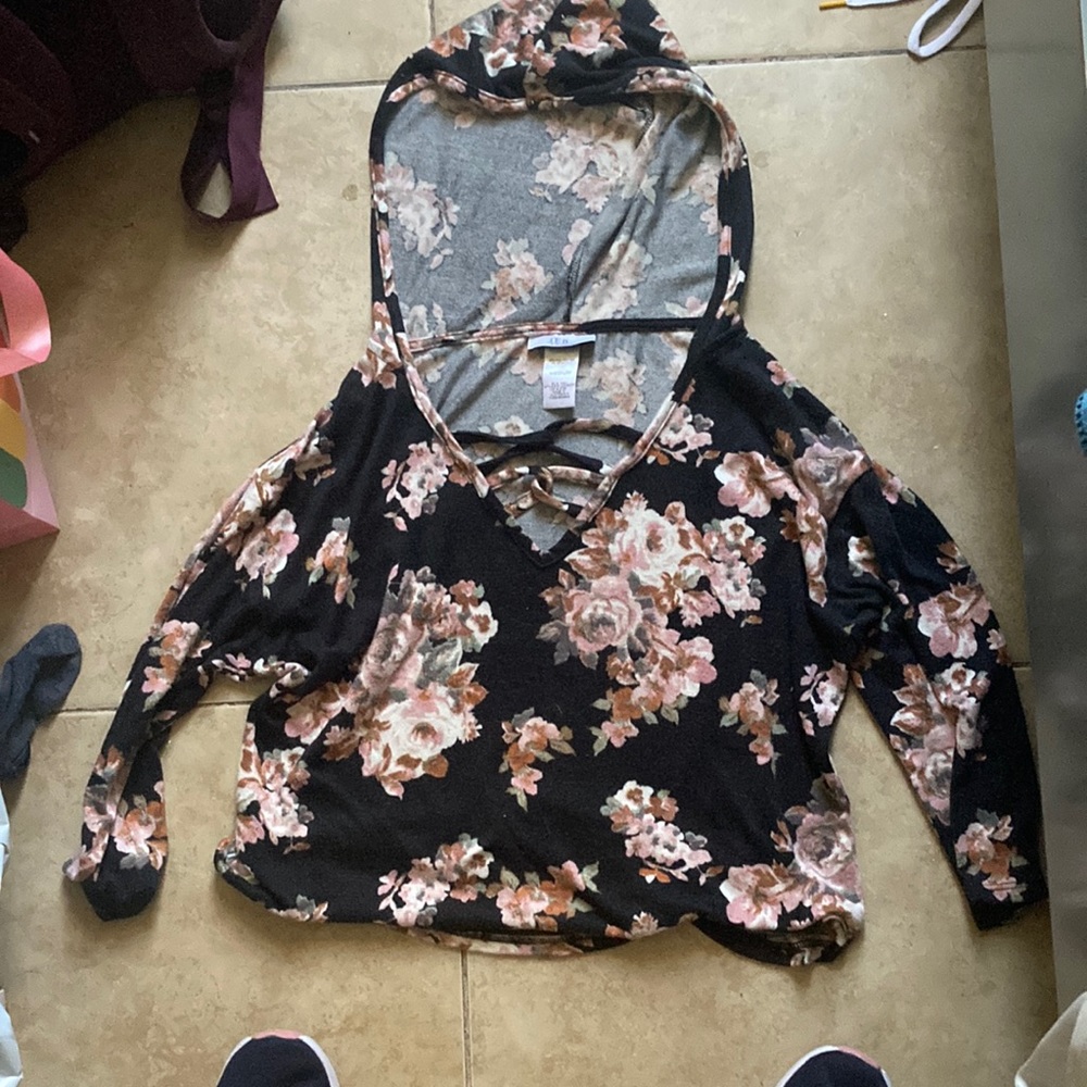 Joe B Floral Dark Crop Top